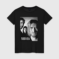 Женская футболка Nirvana rock band black