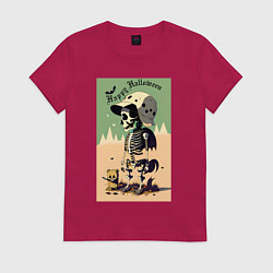 Женская футболка Прикольный черепок - хэллоуин