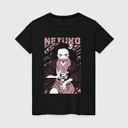 Женская футболка Nezuko black total cost