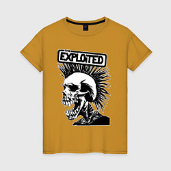 Женская футболка The exploited - punk skull