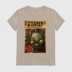 Футболка хлопковая женская Oddworld - wanted, цвет: миндальный