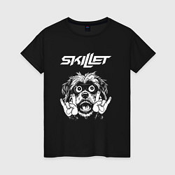 Женская футболка Skillet rock dog