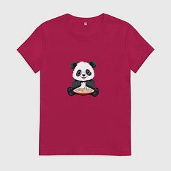 Женская футболка Панда ест суши