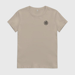 Женская футболка Мы русские с нами Бог малый КЦК черный