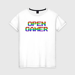 Женская футболка Open gamer logo