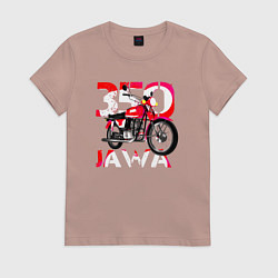 Футболка хлопковая женская Ява 350 мечта детства, цвет: пыльно-розовый