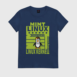 Женская футболка Пингвин линукс минт