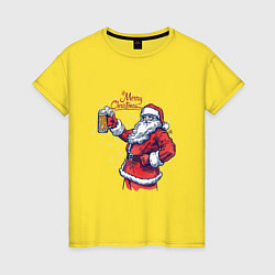 Женская футболка Merry Christmas Santa beer