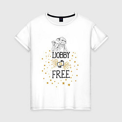 Футболка хлопковая женская Dobby is free, цвет: белый