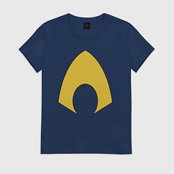 Футболка хлопковая женская Aquaman logo, цвет: тёмно-синий