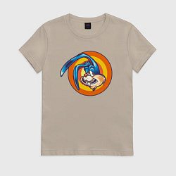 Футболка хлопковая женская Зайчик, цвет: миндальный