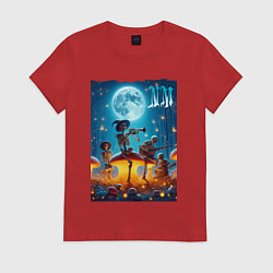 Женская футболка Musical quartet Neon mushrooms