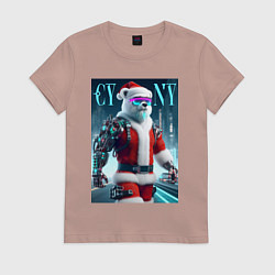 Женская футболка Cyber new year - cyberpunk ai art