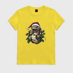 Женская футболка Символ 2025 года змея в венке