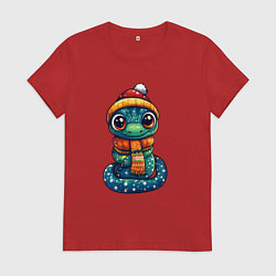 Женская футболка Маленькая милая змейка 2025