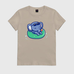 Женская футболка Слоник в бассейн