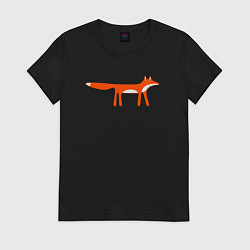 Футболка хлопковая женская Funny fox, цвет: черный