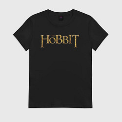 Футболка хлопковая женская The hobbit logo, цвет: черный