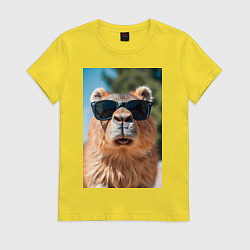 Женская футболка Модная капибара в очках