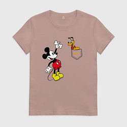 Женская футболка Микки Маус и Плуто