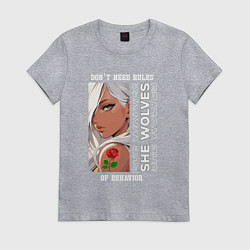 Женская футболка Девушка из аниме с розой