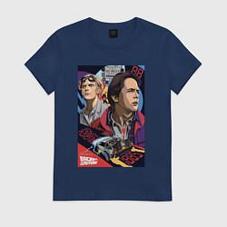 Футболка хлопковая женская Marty and doc, цвет: тёмно-синий