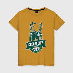 Женская футболка Milwaukee Bucks cream city