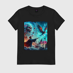 Женская футболка Harry Potter and owl - ai art fantasy