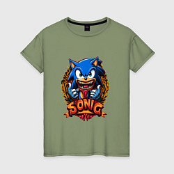 Футболка хлопковая женская Sonicexe, цвет: авокадо