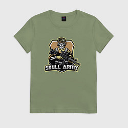 Женская футболка Skull army