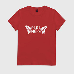 Футболка хлопковая женская Paramore - logo, цвет: красный