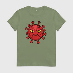Женская футболка Хмурый вирус