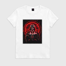 Футболка хлопковая женская Звезда смерти Дарт Вейдер, цвет: белый