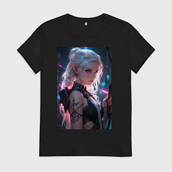 Женская футболка Прекрасная девушка-эльф с луком