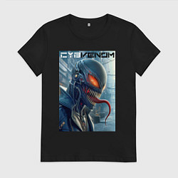Женская футболка Перерождение ядовитой слизи в киберпанк - Веном