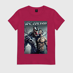 Футболка хлопковая женская Eddie and Venom - ai art fantasy, цвет: маджента