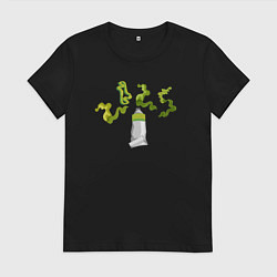 Женская футболка 2025 цифры зеленые из тюбика