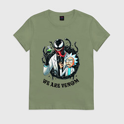 Женская футболка Venom slime and Rick - collaboration