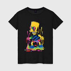 Футболка хлопковая женская Color Bart, цвет: черный