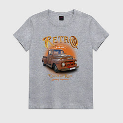 Женская футболка Ретро гараж и автомобиль Ford F