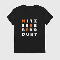 Футболка хлопковая женская Nitzer ebb produkt, цвет: черный