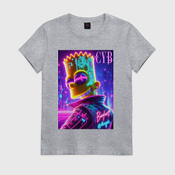 Женская футболка Cyber Bart - neon glow