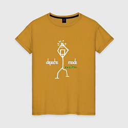 Футболка хлопковая женская Depeche Mode - Exciter merch, цвет: горчичный