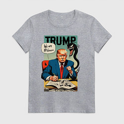 Футболка хлопковая женская Trump - we are Venom meme, цвет: меланж