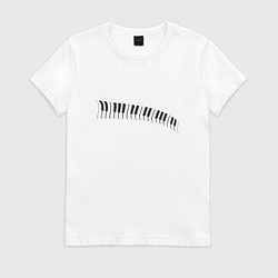 Женская футболка Пианино клавиши волна