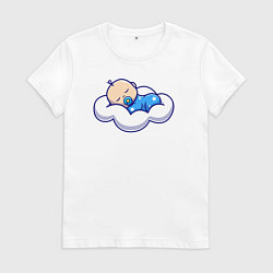 Женская футболка Младенец на облаке