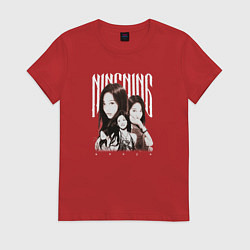 Футболка хлопковая женская Ningning Idol, цвет: красный