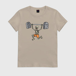 Женская футболка Skeletor gym