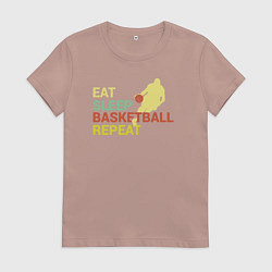 Женская футболка Еда сон баскетбол