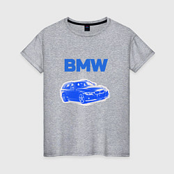 Женская футболка Blue bmw